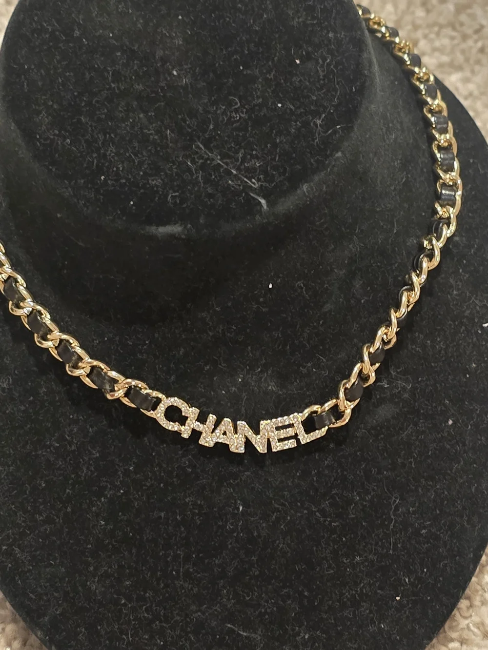 CHANEL 18kgp Gold Chain Logo Necklace - Women's Designer Jewelry